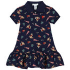Baby Girls Navy Blue Polo Dress Set, 1, hi-res