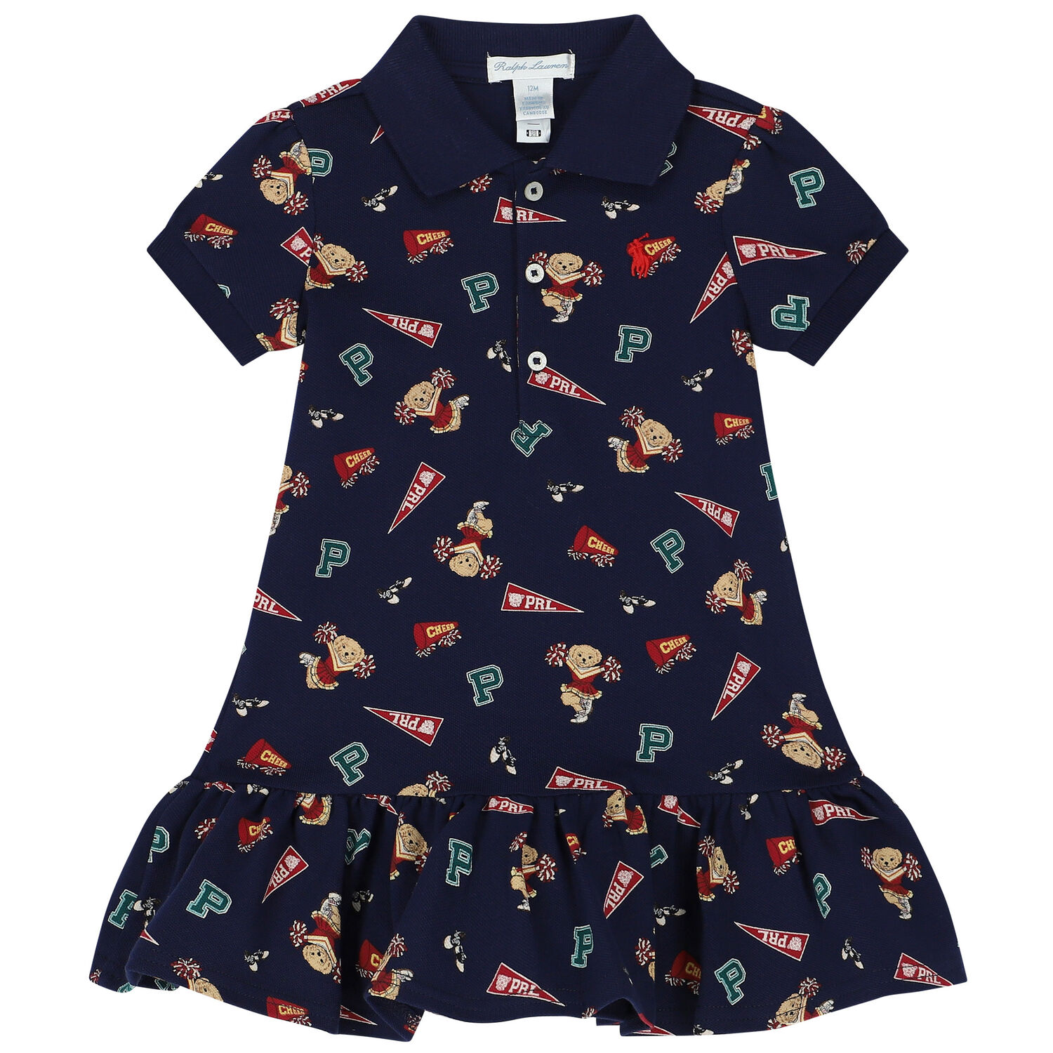 Baby Girls Navy Blue Polo Dress Set, 1, hi-res