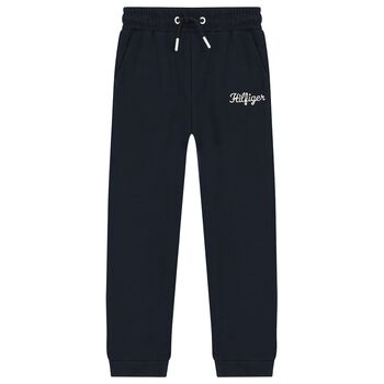 Boys Navy Blue Logo Joggers