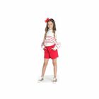 Girls Red Shorts With Belt, 1, hi-res