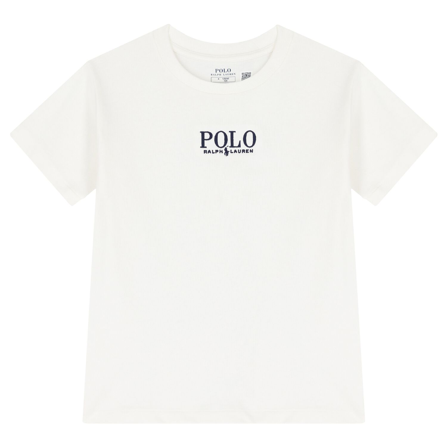 Boys White Cotton Polo Logo T-Shirt, 1, hi-res