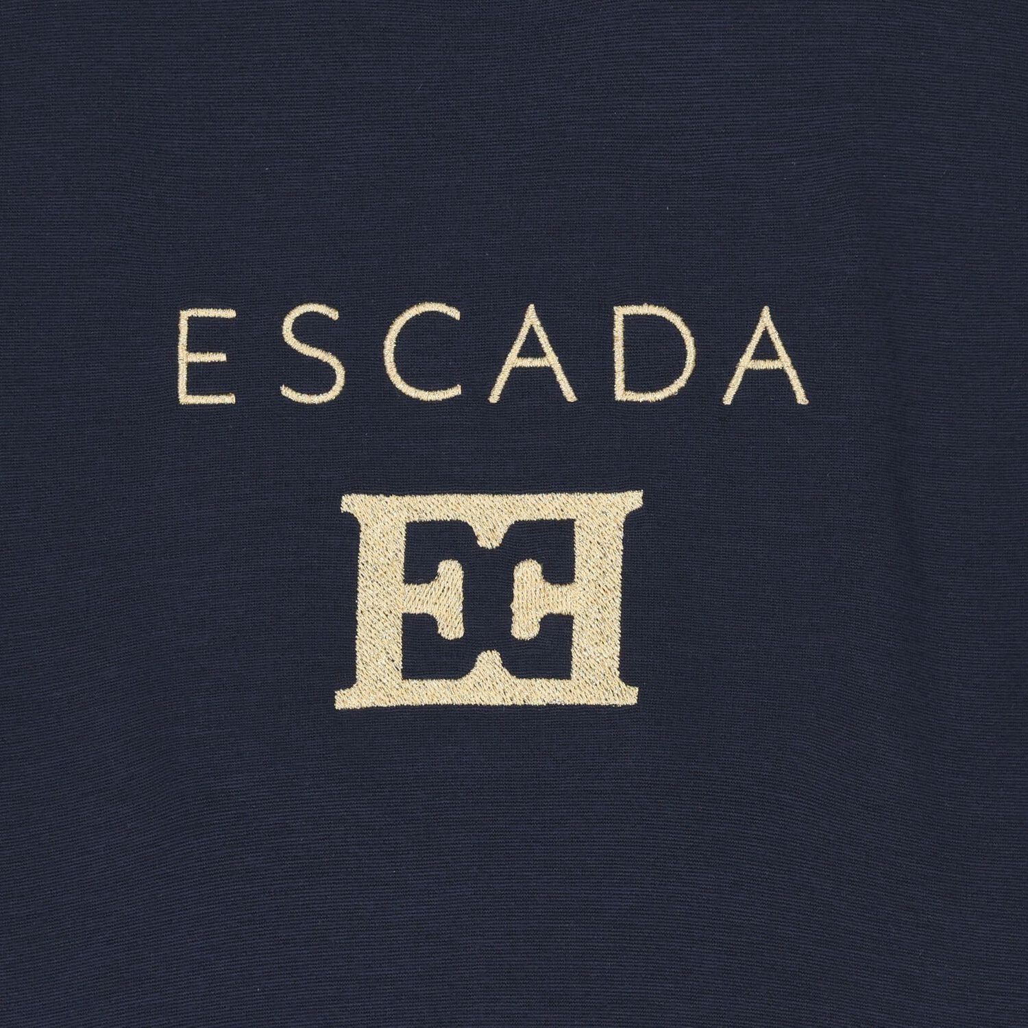 Girls Navy Blue & Gold Logo Dress, 2, hi-res