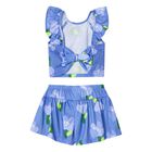 Girls Blue Floral Shorts set, 1, hi-res