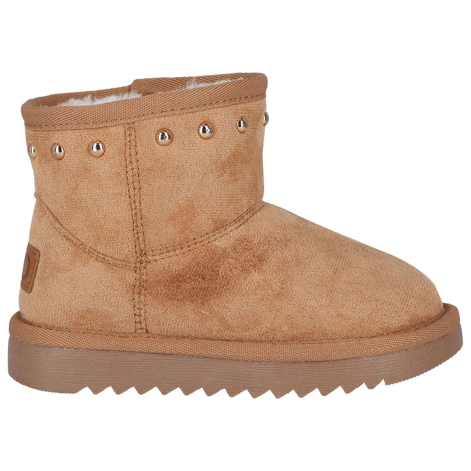 Girls Beige Logo Suede Boots, 1, hi-res