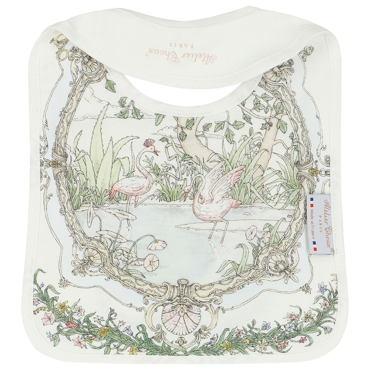 Ivory & Blue Tapestry Baby Swaddle & Bib Gift Set, 1, hi-res