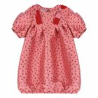 Girls Pink Polka Dot Print Dress, 1, hi-res