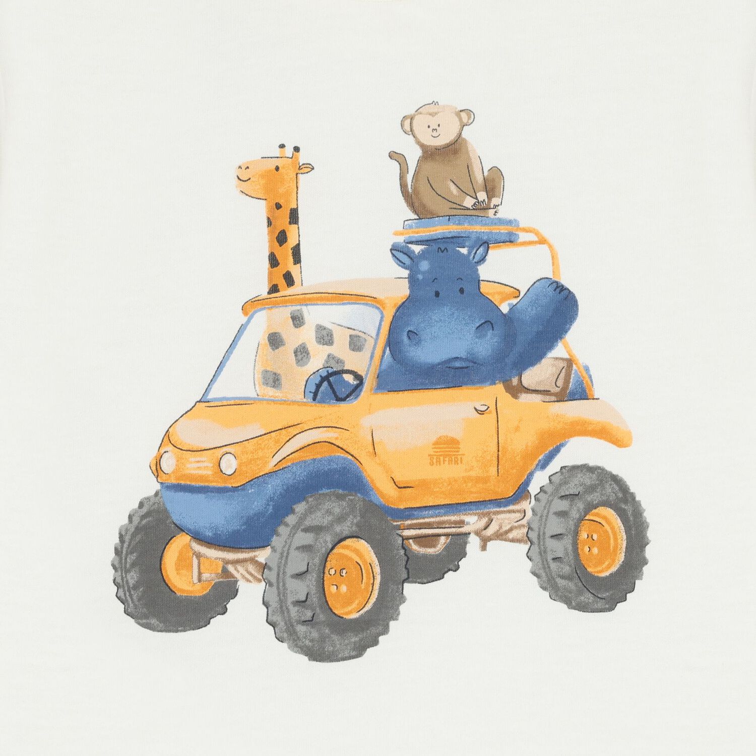 Younger Boys White Animals T-Shirt, 1, hi-res