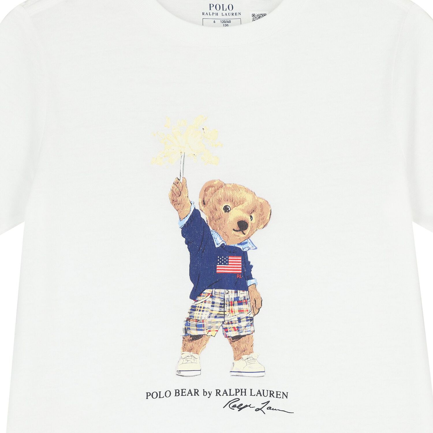 Boys White Polo Bear T-Shirt, 1, hi-res