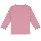 Younger Girls Pink Logo Long Sleeve Top, 1, hi-res