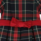 Girls Navy Blue & Red Tartan Dress, 1, hi-res