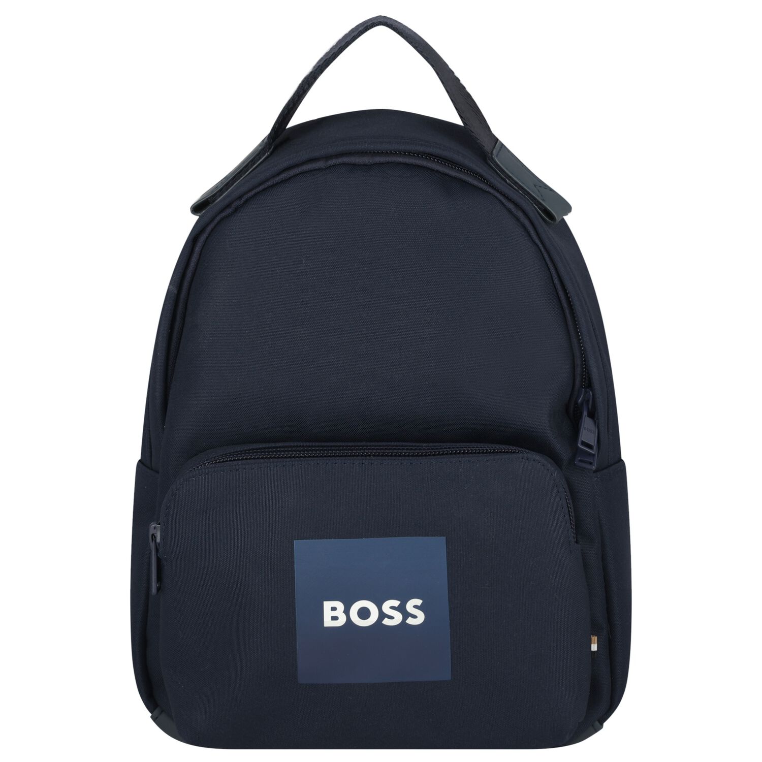 Boys Navy Blue Logo Canvas Backpack, 1, hi-res