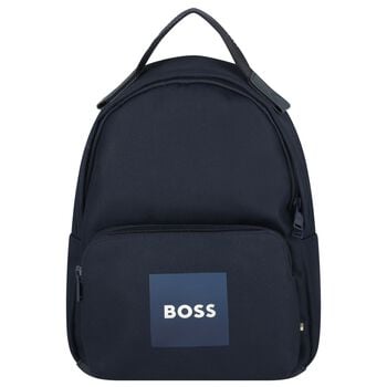 Boys Navy Blue Logo Canvas Backpack