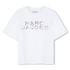 Girls White Logo Rhinestone T-Shirt, 1, hi-res