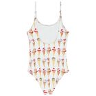 Girls White Ice Cream Swimsuit, 1, hi-res