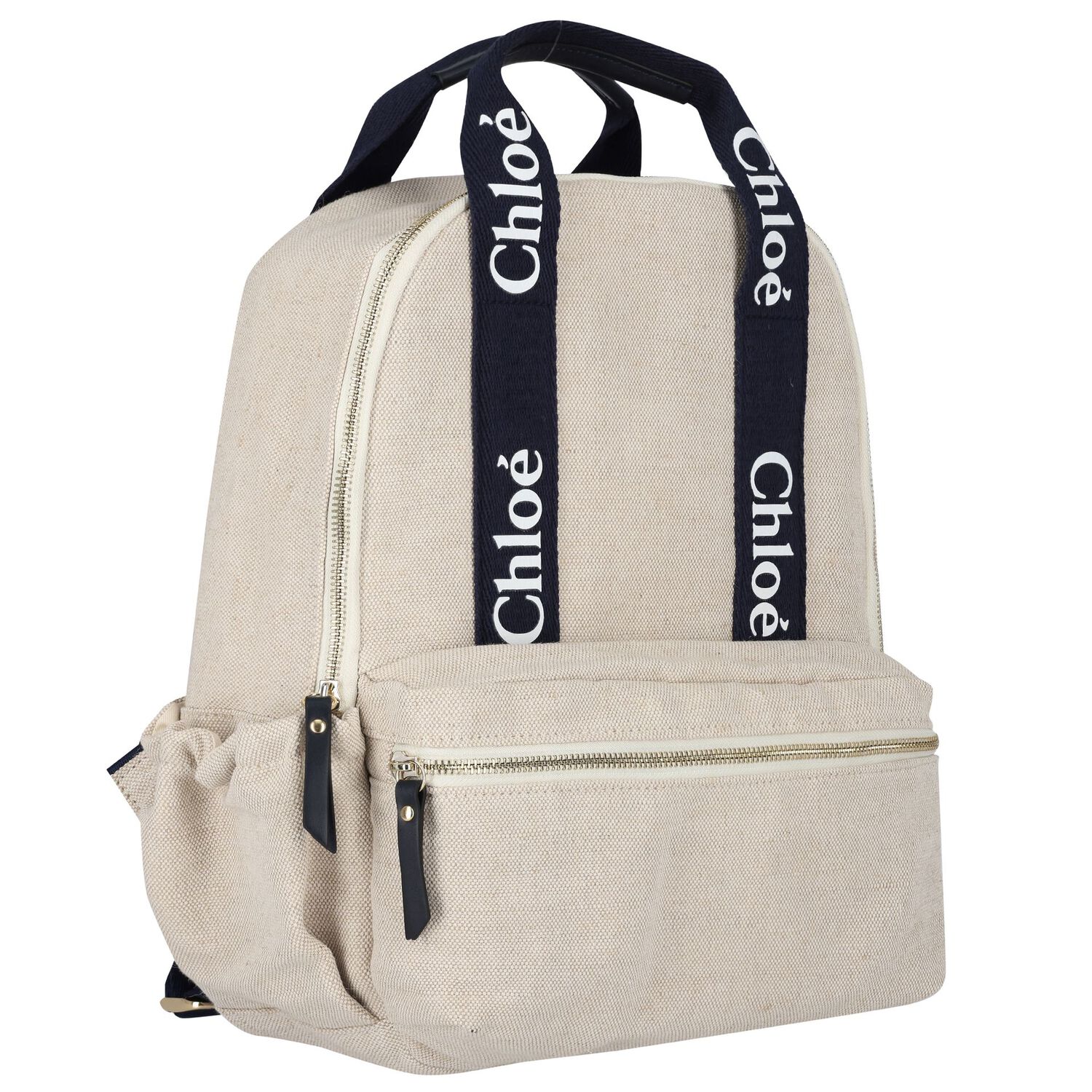 Girls Beige Logo Backpack, 1, hi-res