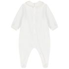 Ivory Christmas Teddy Bear Logo Babygrow, 1, hi-res