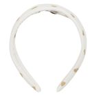Girls White & Gold Hearts Headband, 1, hi-res