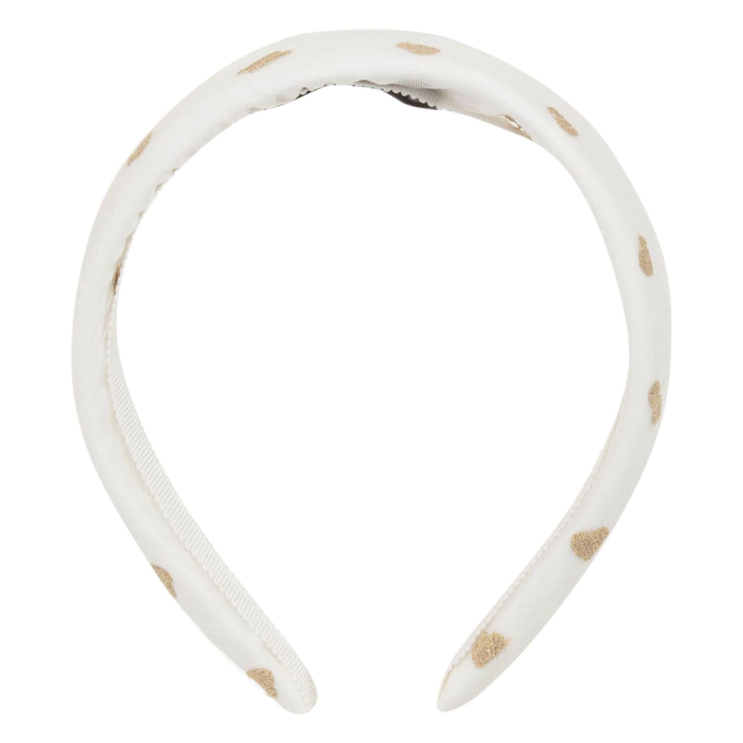 Girls White & Gold Hearts Headband, 1, hi-res image number null