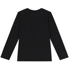 Black Teddy Bear Logo Long Sleeve Top, 2, hi-res
