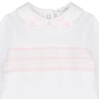 Baby Girls White & Pink Babygrow, 2, hi-res
