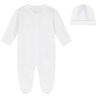 White Teddy Bear Babygrow Gift Set, 1, hi-res