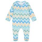 Blue & Yellow Zig Zag Babygrow Set, 2, hi-res