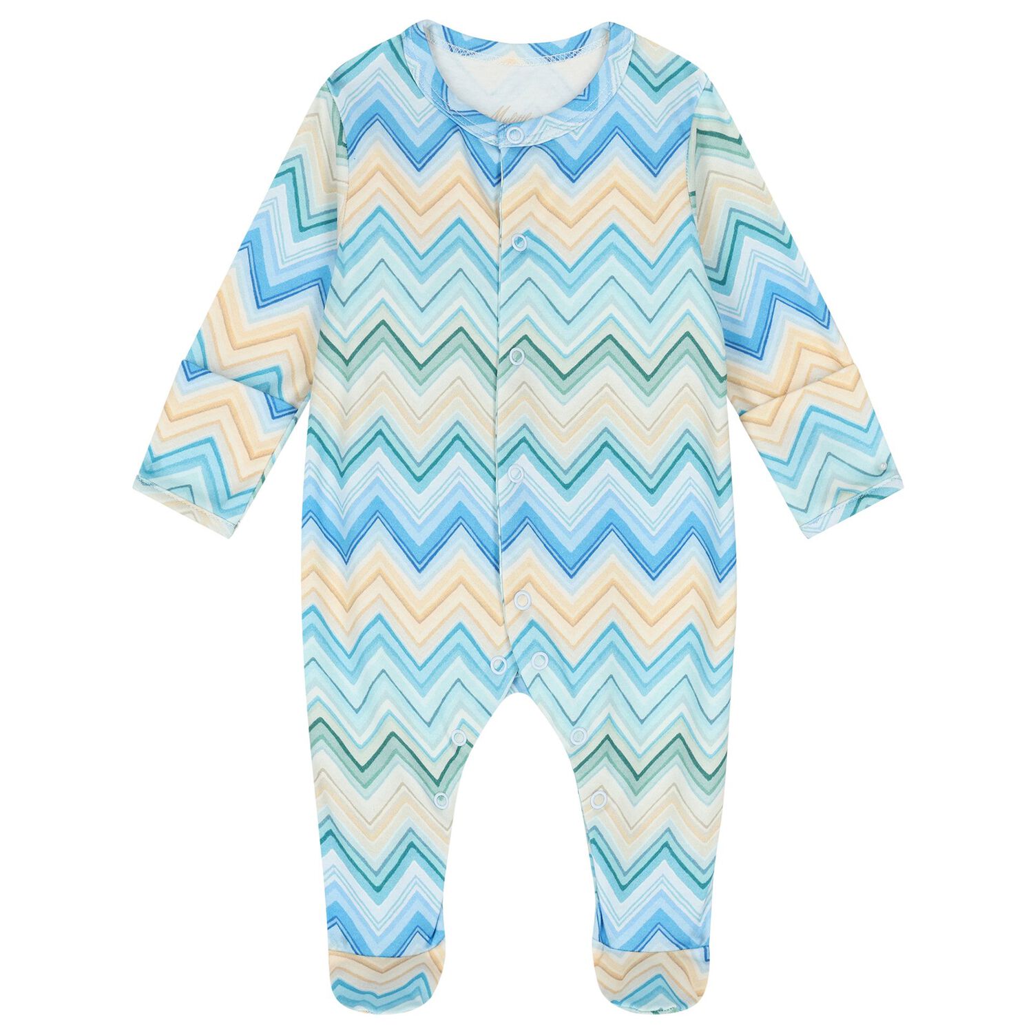 Blue & Yellow Zig Zag Babygrow Set, 2, hi-res