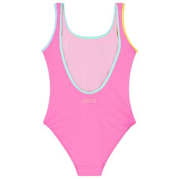 Girls Pink Logo Swimsuit