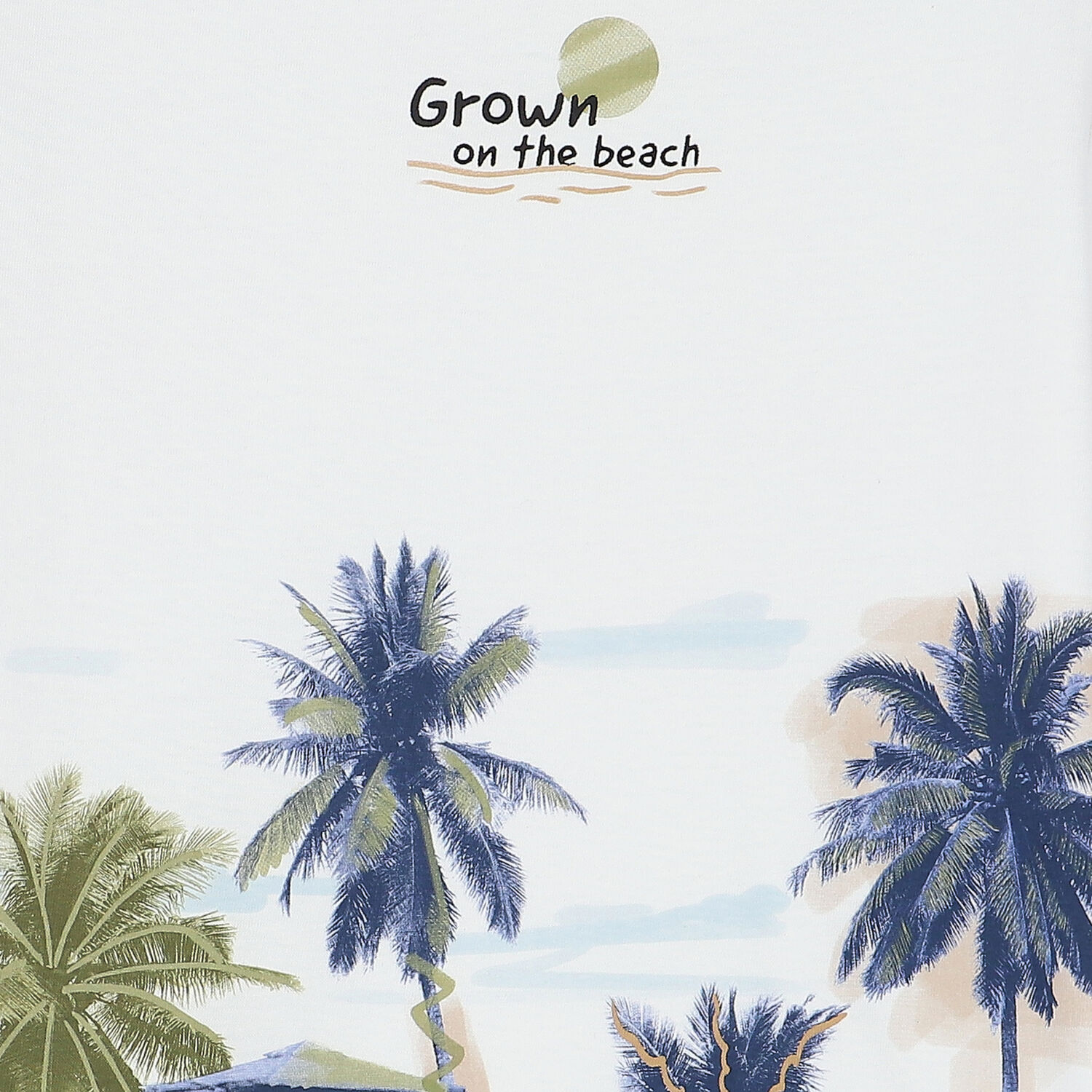 Boys White & Yellow Palm Tree Shorts Set, 1, hi-res