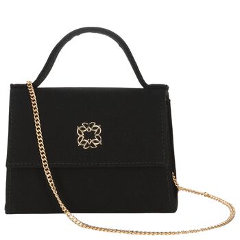 Girls Black Crepe Handbag