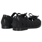 Younger Girls Black Bow Shoes, 1, hi-res