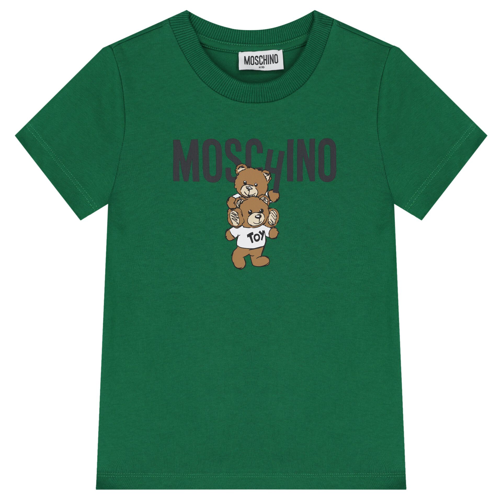 Moschino Green Teddy Bear Logo T Shirt Junior Couture UK