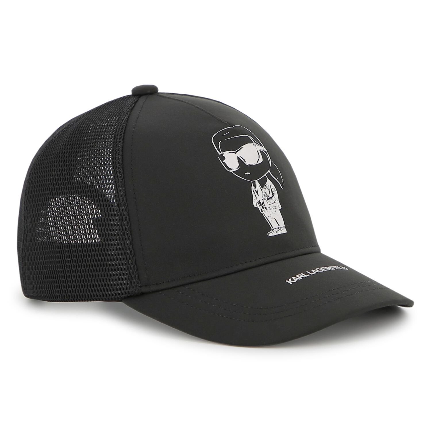 Boys Black Ikonik Karl Cap, 1, hi-res