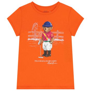 Boys Orange Polo Bear T-Shirt