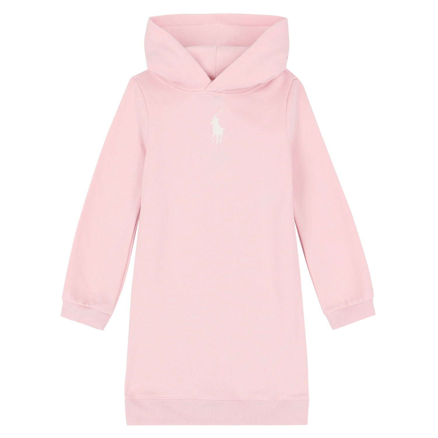 Girls Pink Logo Hooded Dress, 1, hi-res image number null