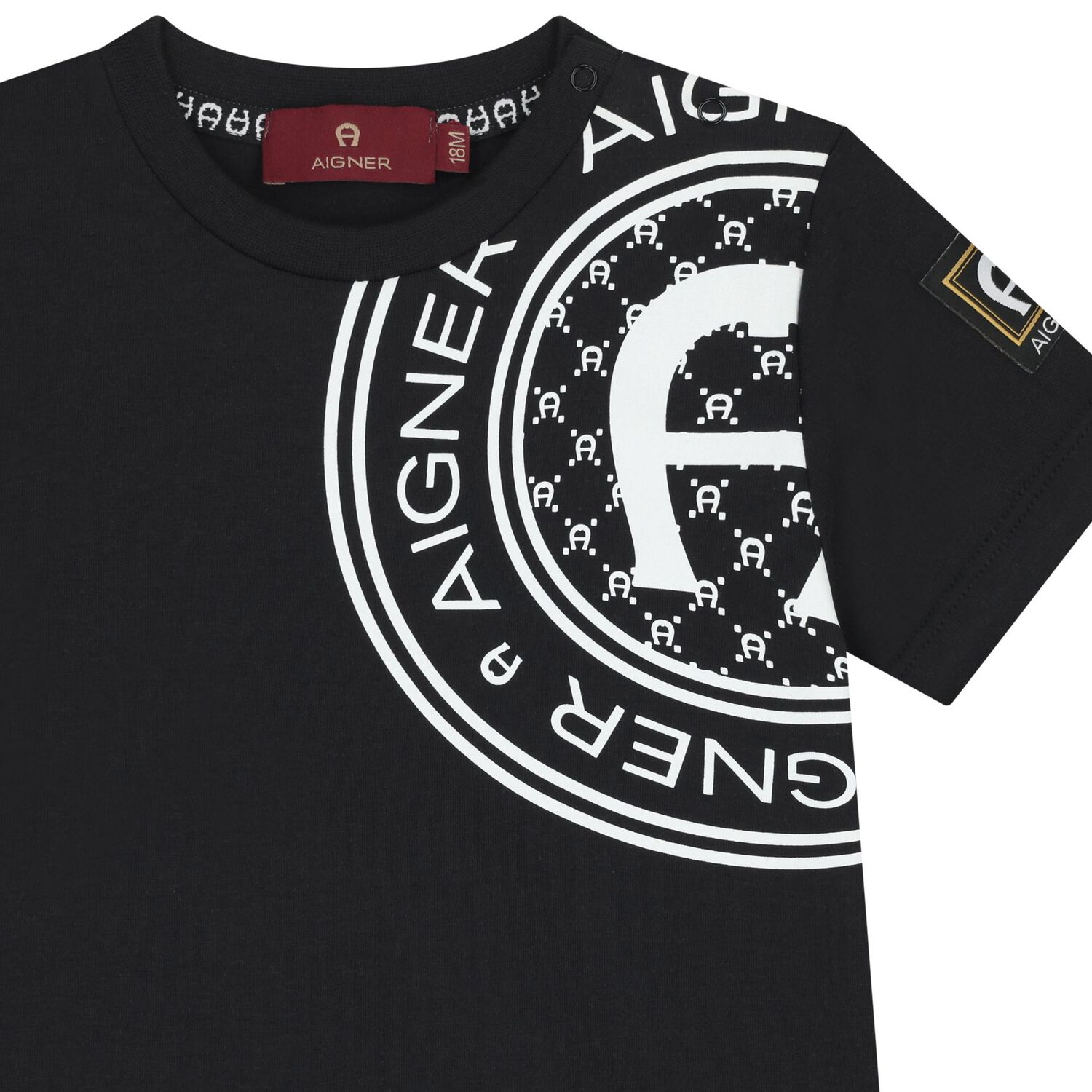 Younger Boys Black Logo T-Shirt, 3, hi-res