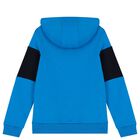 Boys Blue & Navy Blue Logo Hooded Top, 1, hi-res