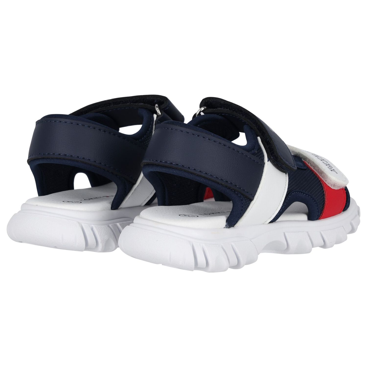 Boys White, Blue & Red Logo Sandals, 2, hi-res