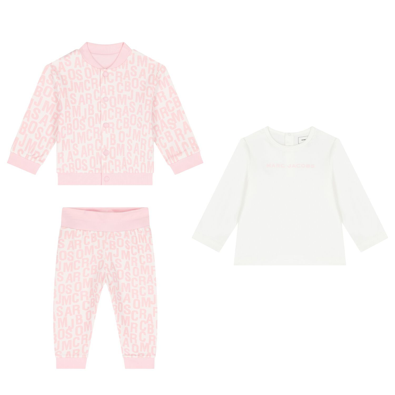 Younger Girls Pink & White Reversible Tracksuit Set, 1, hi-res image number null