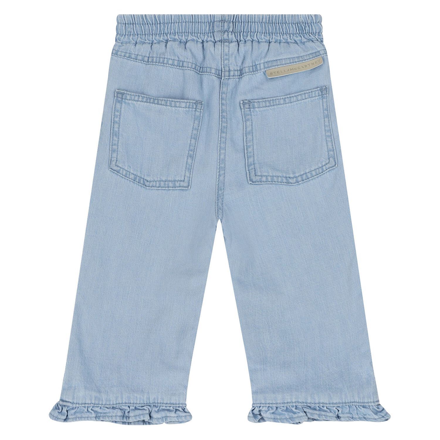 Younger Girls Blue Denim Trousers, 1, hi-res