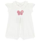 Baby Girls White & Pink Rompers ( 2-Pack ), 3, hi-res