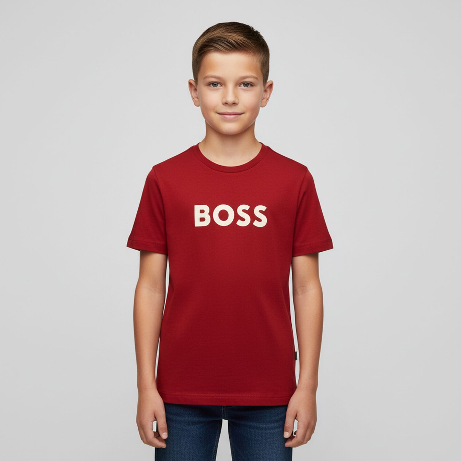 Boys Red Logo T-Shirt, 3, hi-res
