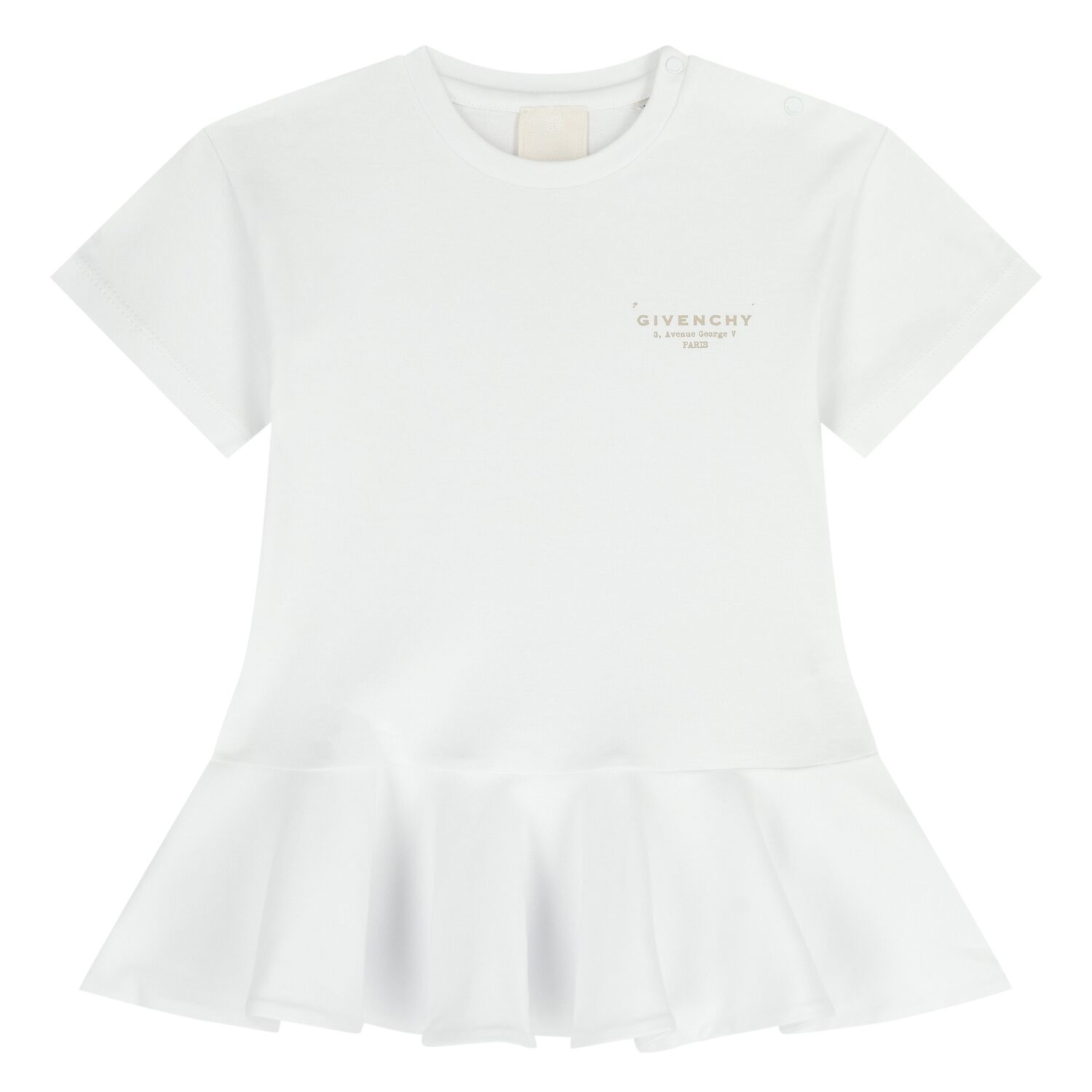Younger Girls White Logo Dress, 1, hi-res