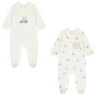 Baby Boys Ivory Babygrows ( 2-Pack ), 1, hi-res
