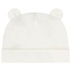 Ivory Teddy Bear Logo Hat & Bib Baby Gift Set, 1, hi-res