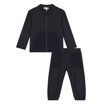 Younger Boys Navy Blue Logo Tracksuit