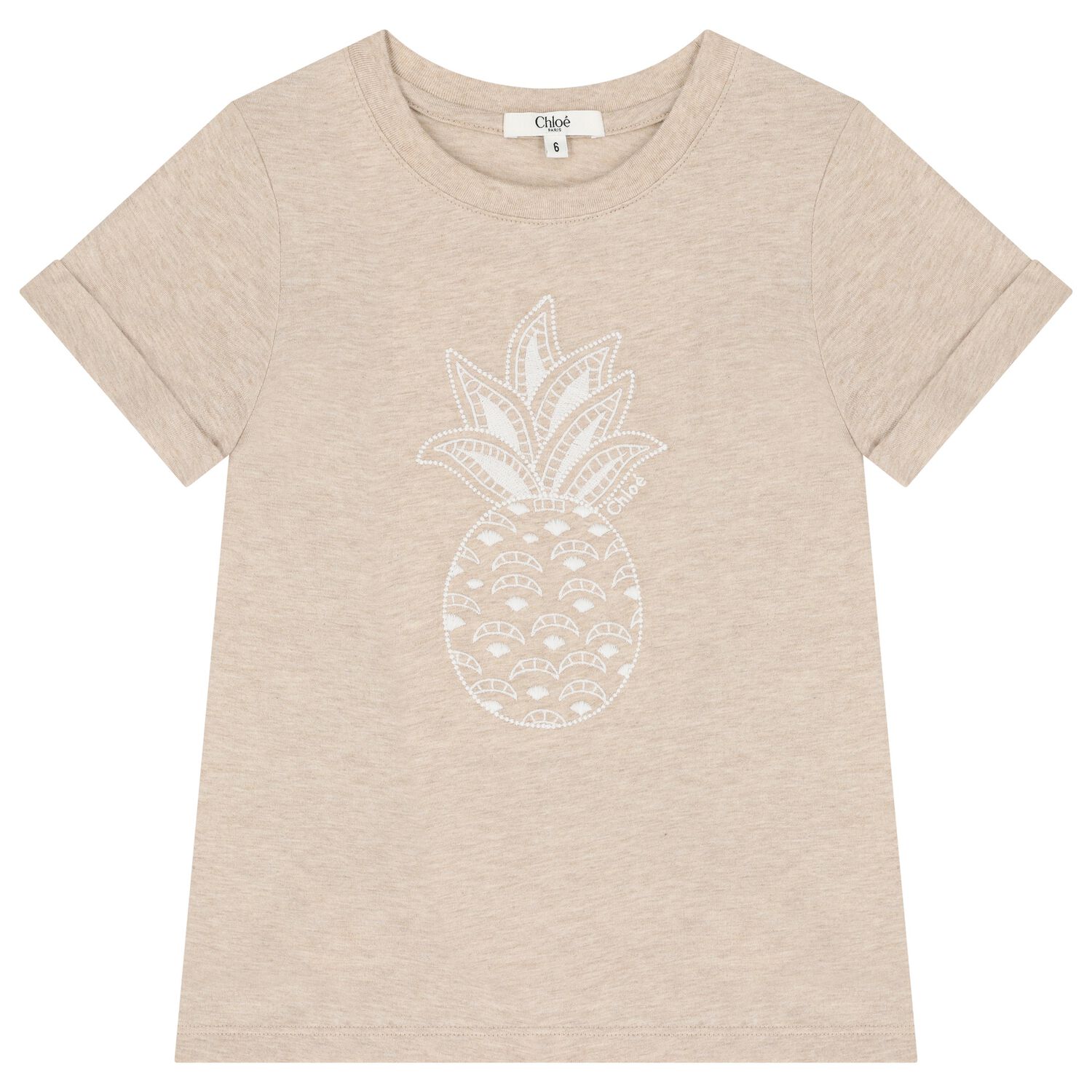 Girls Beige Pineapple T-Shirt, 1, hi-res