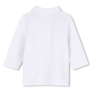 Younger Boys White Logo Polo Shirt