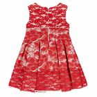 Girls Red Embellished Dress, 1, hi-res