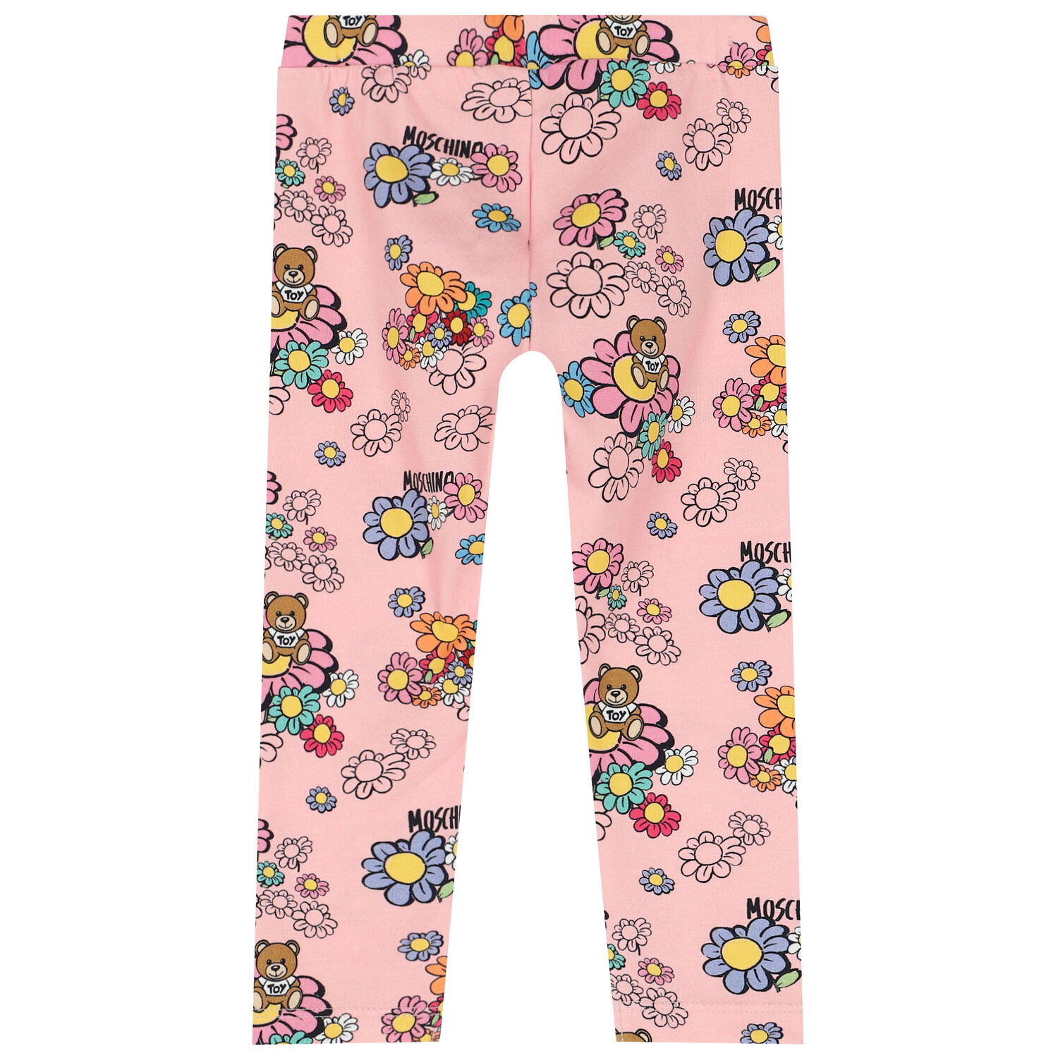 Younger Girls Pink Floral & Logo Leggings, 1, hi-res image number null